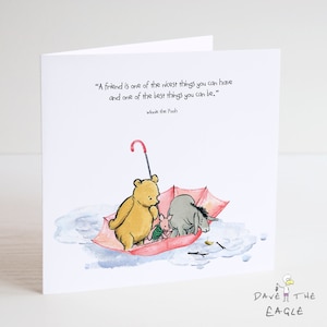 Winnie de Poeh Classic Sentiment Card - Quote Verjaardag Verjaardag Valentijnsdag Vriendschap