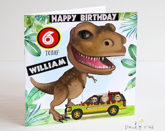 Dinosaur - Personalised Birthday Card - Jurassic Park