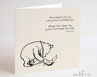 Winnie the Pooh Classic Sentiment Card - Quote Birthday Anniversary - Thinking of You
