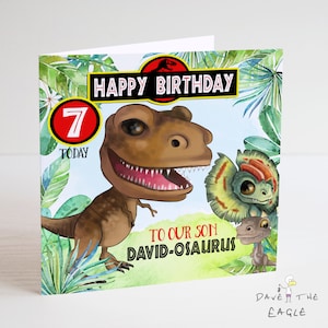 Dinossauro - Cartão de aniversário personalizado - Jurassic Park