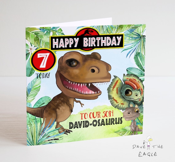 Jurassic Park Dinosaur Personalised Christmas Greetings Card