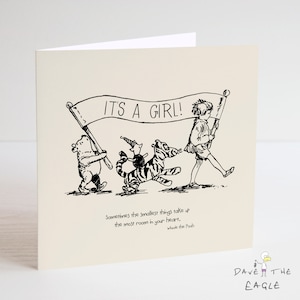 Winnie de Poeh Classic Sentiment Card - Quote New Baby Girl