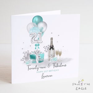 Carte 21e anniversaire - Personnalisée - Anniversaire de femme, anniversaires importants. Tout âge. 18ème 21ème 30ème 40ème 50ème 60ème 70ème 80ème 90ème anniversaire