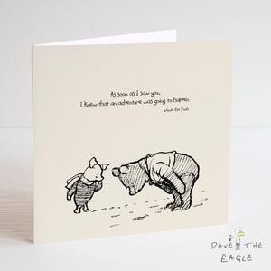 Winnie the Pooh Classic Sentiment Card - Quote Birthday Anniversary Valentines