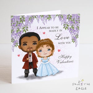 Tarjeta de San Valentín inspirada en Bridgerton - Daphne y el duque