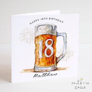 18. Geburtstagskarte - Meilenstein-Geburtstage, Bier, Luftballons, Partytime!