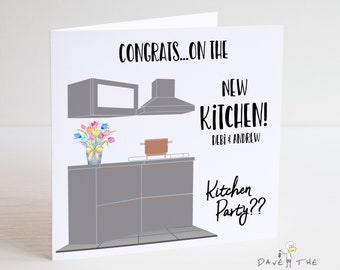 Happy New Kitchen Card - Congratulations - Kitchen Party! Personalised