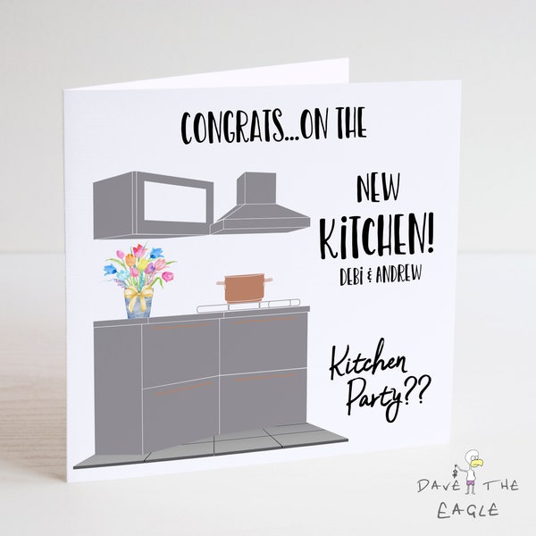 Happy New Kitchen Card - Congratulations - Kitchen Party! Personalised