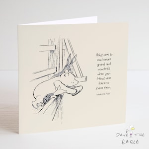 Winnie the Pooh Classic Sentiment Card - Quote Birthday Anniversary Valentines Friendship