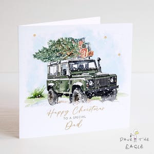 Tarjeta navideña personalizada de Land Rover: vida en el campo, guardabosques, caza y tiro, agricultura