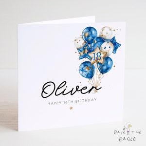 Carte 18e anniversaire - anniversaires marquants, bière, ballons, frère, fils, petit-fils.