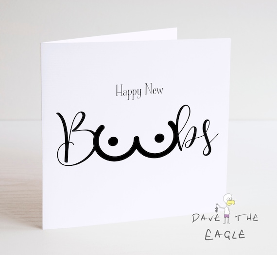 Happy New Boobs Card - Boob Job Breast Enlargement Congratulations