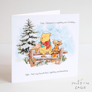 Winnie the Pooh Classic Christmas Card - Orsetto Pooh vintage - Regalo di Natale