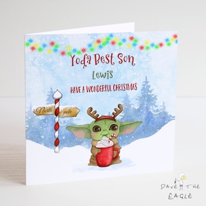 Baby Yoda Kerstkaart - Vriendin Vriend Man Vrouw - Mandalorian Star Wars