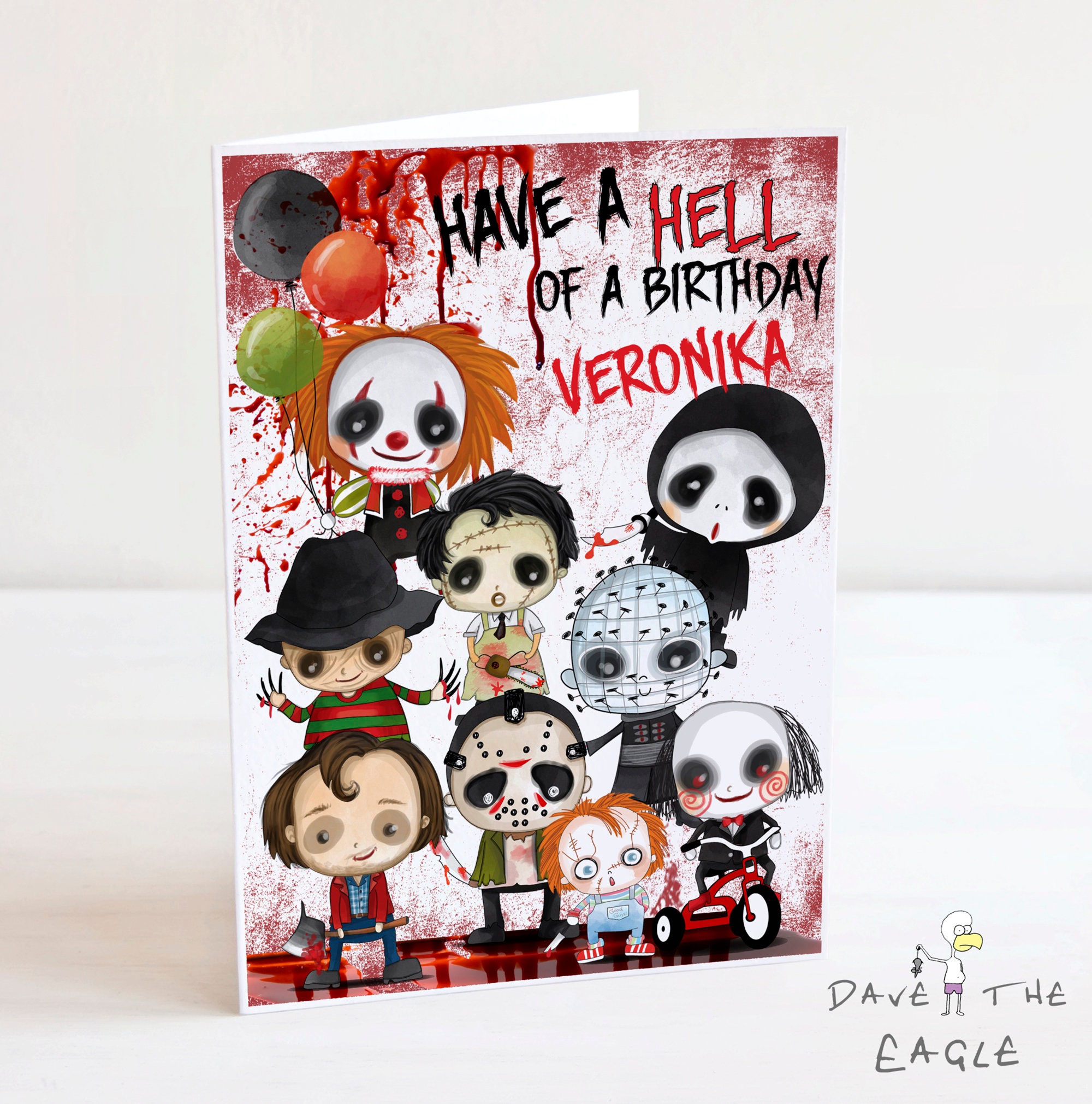 HORROR MOVIE Personalised Birthday card All Hell Etsy