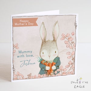Carte de fête des mères de lapin pour maman - Personnalisée - Little Bunny