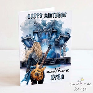 Biglietto di auguri di compleanno Rock Chick – Chitarra musicale – Figlia Nipote Amica Nipote.