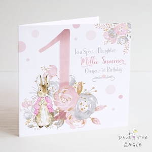 Carte d'anniversaire numéro 1-9 - Conception personnalisée de lapin
