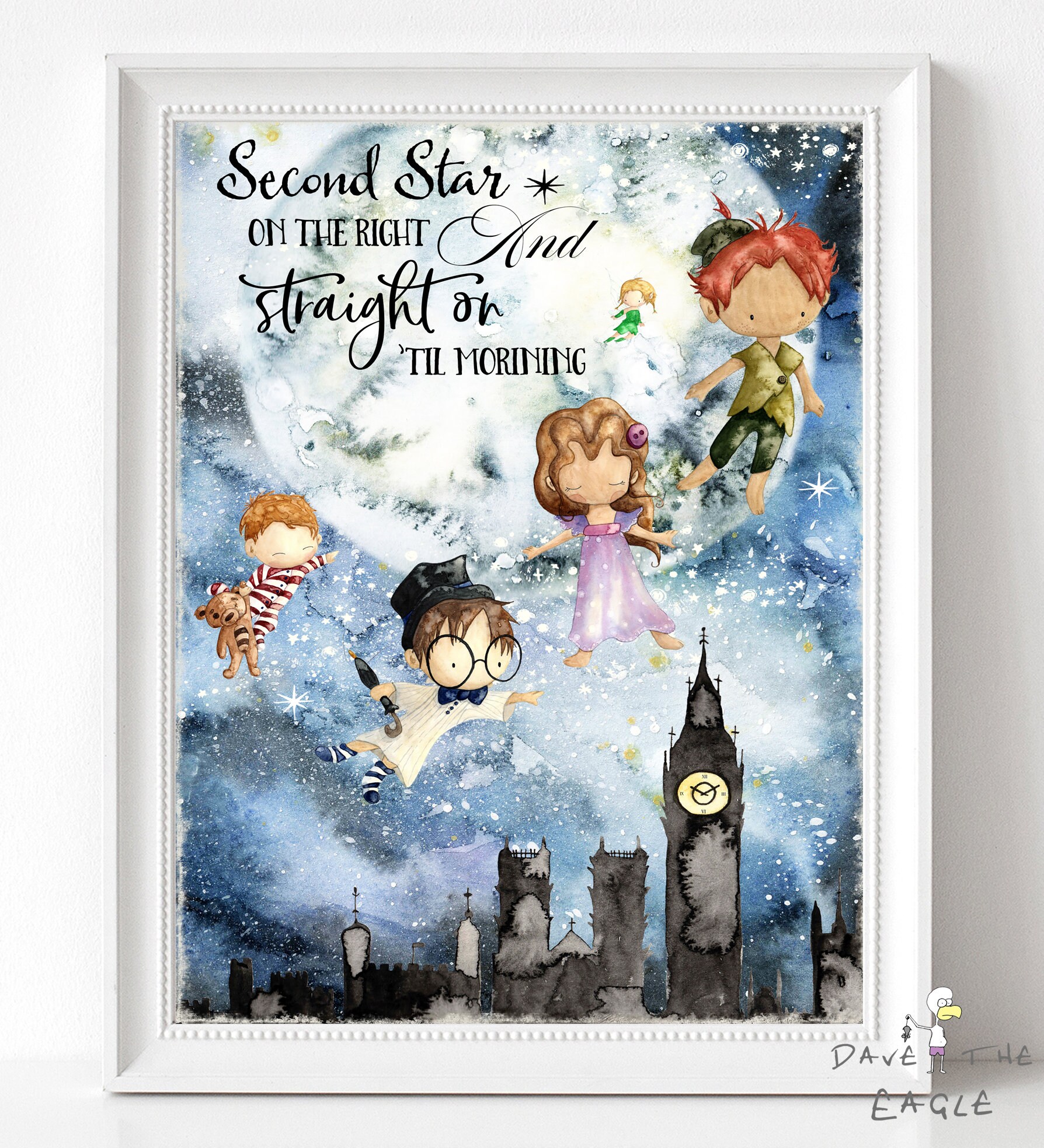 Peter Pan Nursery Print Wall Art Bedroom Etsy