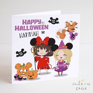 Carte d'Halloween pour filles - Fille personnalisée nièce petite-fille