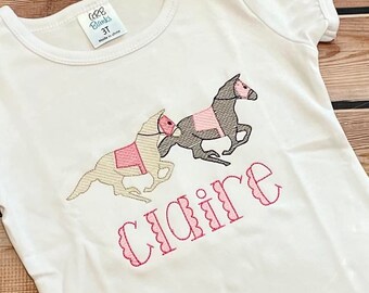 Personalized Derby Horse Shirt~Horse Racing shirt~Girl Horse Shirt~Race Horse Shirt