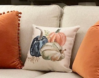 Fall Pillow Cover~ Pumpkin Throw Pillow~ Farmhouse Decor ~ Autumn Decor~ Farmhouse Pillow~Throw Pillow~ Thanksgiving Decor~Autumn Harvest