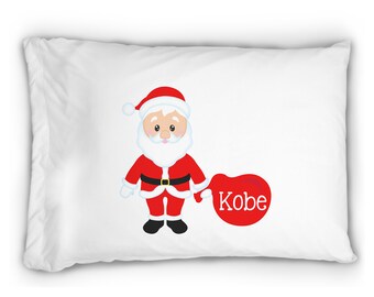 Personalized Santa Pillowcase ~ Personalized Pillowcase ~Christmas Pillowcase ~ Santa Clause Pillowcase ~ Standard Personalized Pillowcase