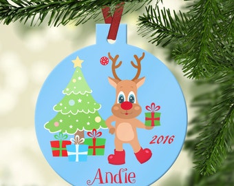 Personalized Reindeer Christmas Ornament~ My first Christmas ~ Christmas tree ~ Reindeer ~ Christmas Ornament ~Family Ornament
