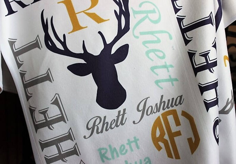 Personalized Baby Blanket Deer Blanket Monogram Blanket Etsy
