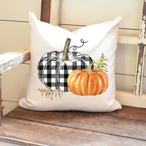 Fall Pillow Covers 18x18 Set of 4 for Fall Decor Buffalo Plaid Pumpkin and  Maple Leaves Outdoor Pillows Decorative Throw Pillows Farmhouse
