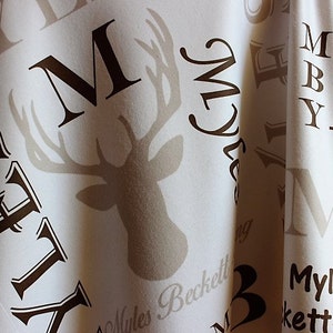 Personalized Baby Blanket  Deer Blanket  Monogram Blanket  image 1