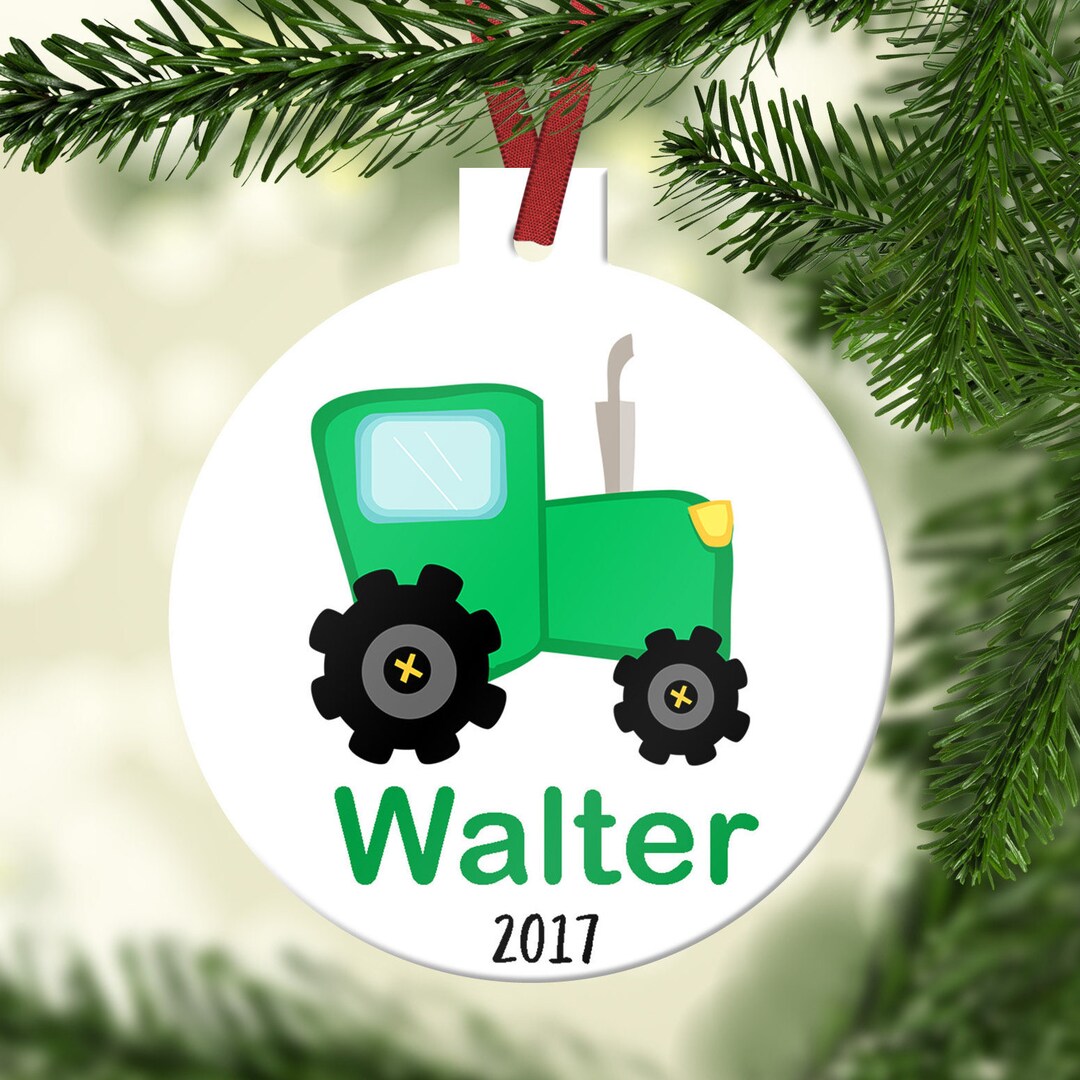 Personalized Tractor Christmas Ornament My First Christmas Etsy