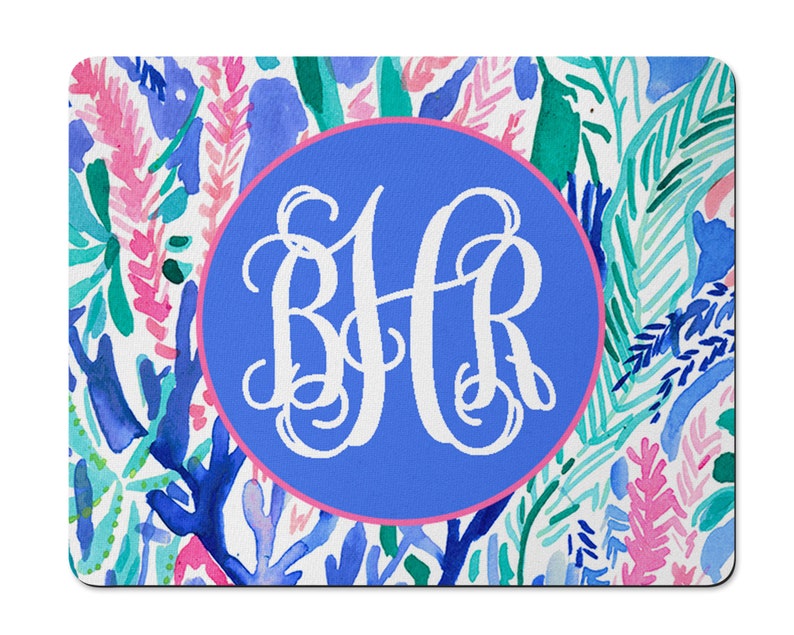 Personalized Mouse Pad ~Monogram Mouse Pad~ Mouse Pad Floral Mouse Pad~ Mouse Pad ~Office Desk Accessories~ Computer Mouse Pad