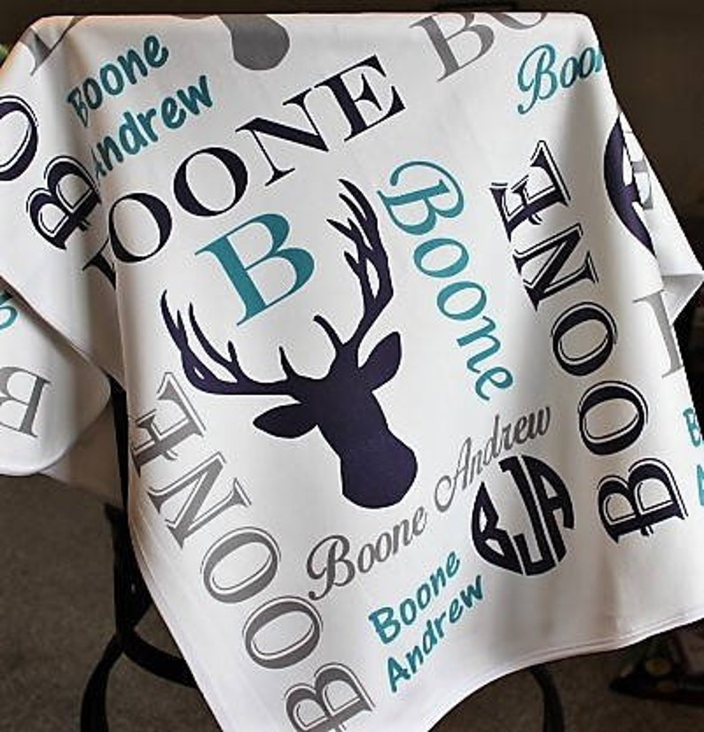 Personalized Baby Blanket Deer Blanket Monogram Blanket Etsy