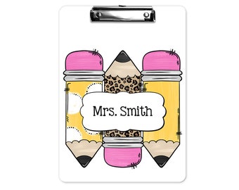 Personalized Clipboard~School Clipboard~2-sided Clipboard~Monogram Clipboard~Pencil Clipboard~Teacher Gift~Custom Clipboard