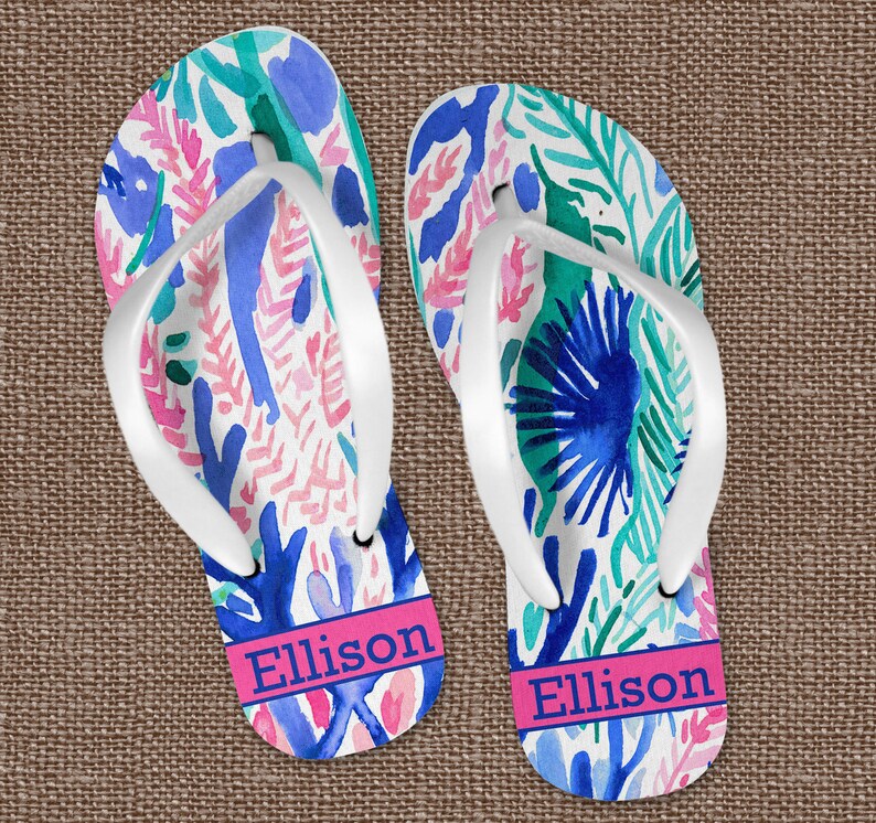 monogram flip flops