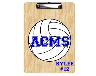 Personalized Volleyball Clipboard~Coach Clipboard~2-sided Clipboard~Sports Clipboard~Clipboard~Coach Gift~Custom Clipboard