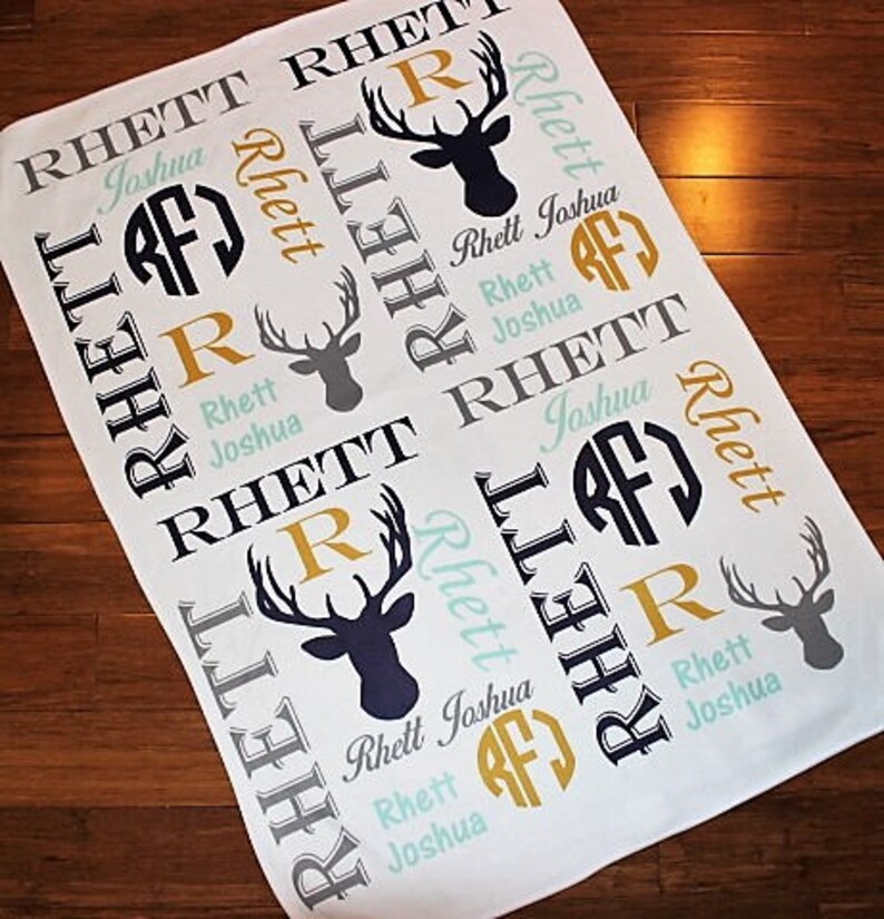 Personalized Baby Blanket Deer Blanket Monogram Blanket Etsy