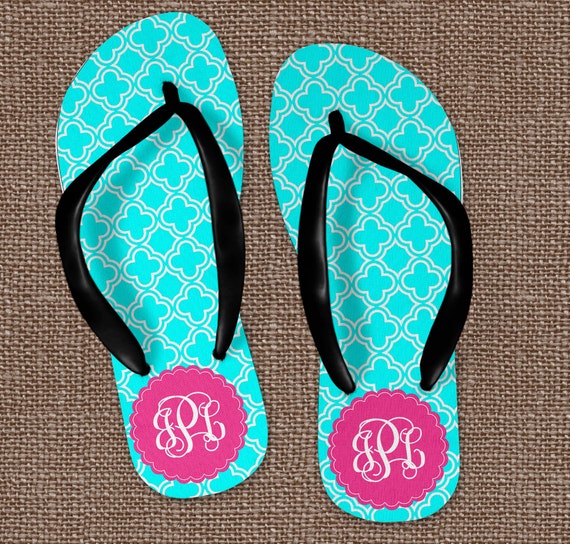 monogram flip flops