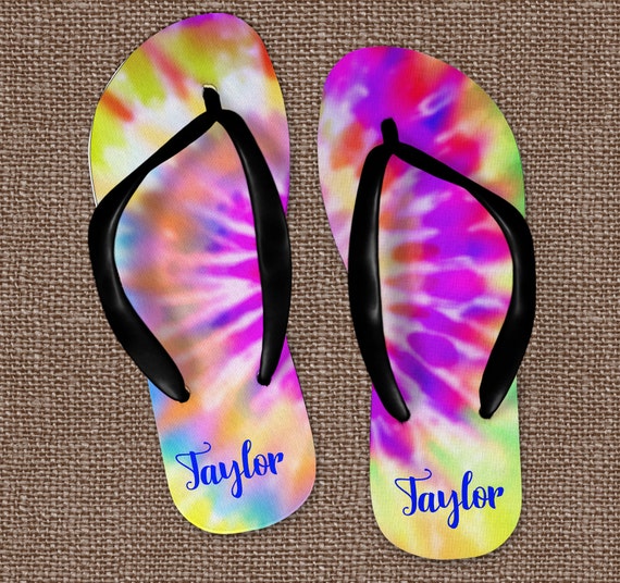 tie dye flip flops