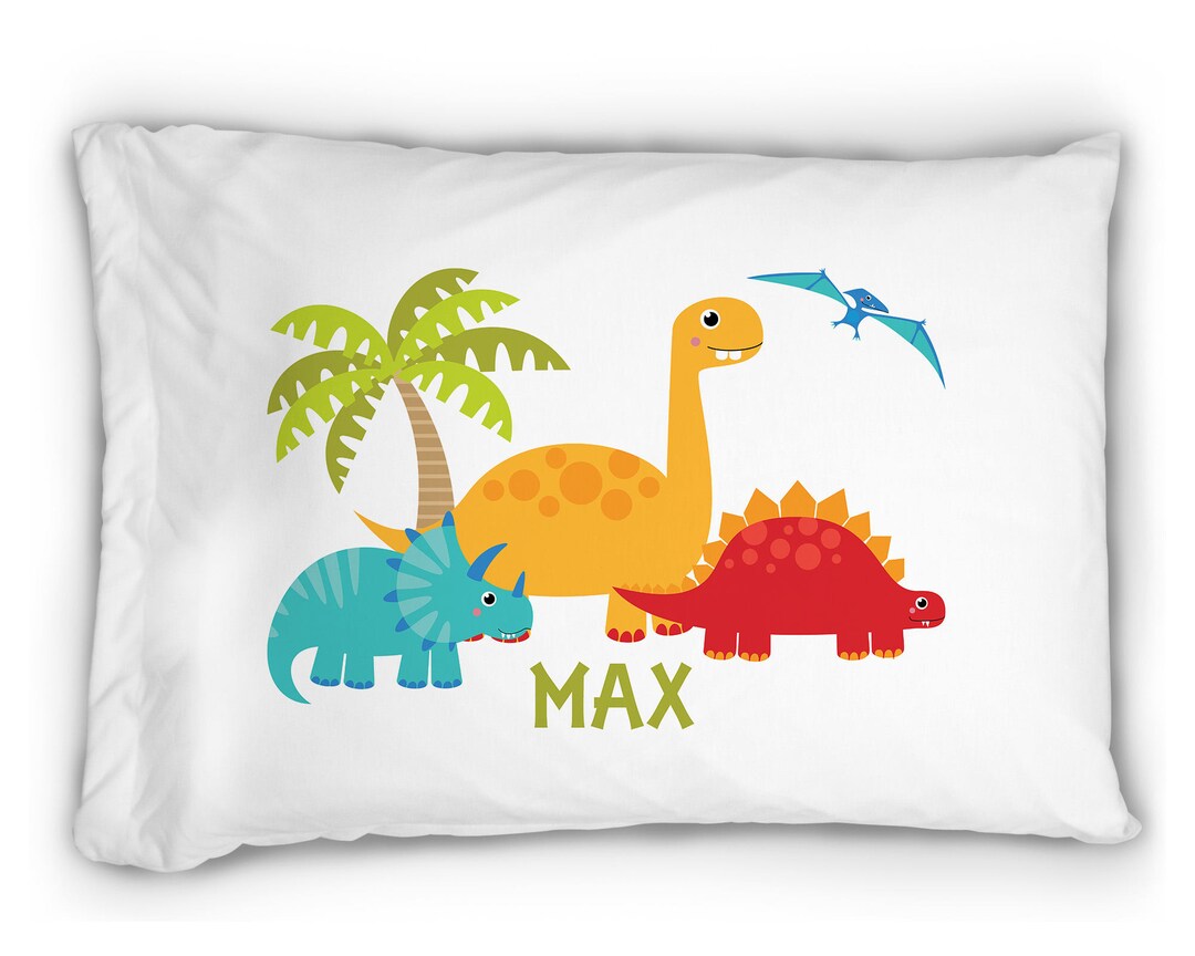Personalized Dinosaur Pillowcase T Rex Pillowcase Name Pillow Standard