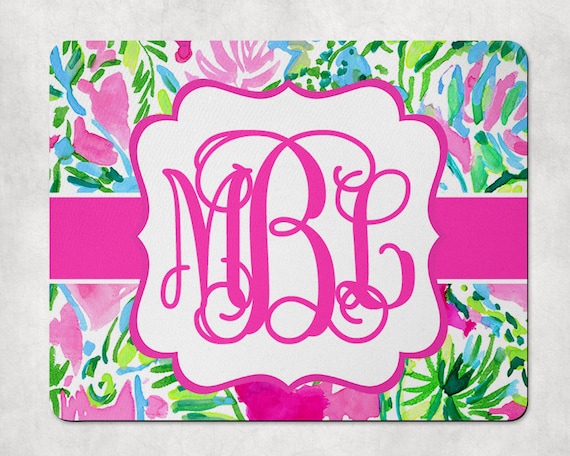 Personalized Mouse Pad ~Monogram Mouse Pad~ Mouse Pad Floral Mouse Pad~ Mouse Pad ~Office Desk Accessories~ Computer Mouse Pad