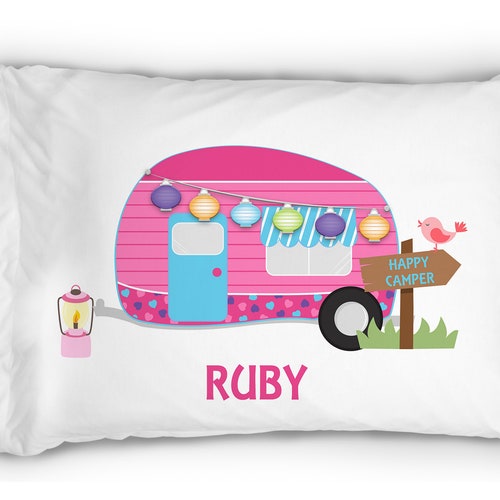 Personalized Happy Camper Pillowcase Camper RV Camping Etsy