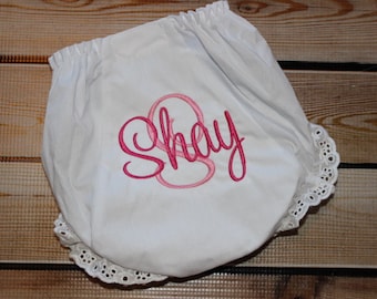 Personalized Diaper Cover~Monogram Diaper Cover~Bloomers~Initial~Name Reveal~Baby Gift