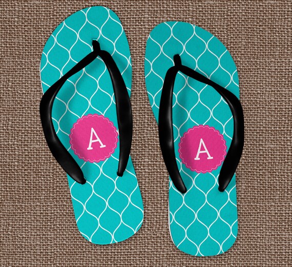 monogrammed flip flops personalized flip flops