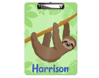 Personalized Sloth Clipboard~2-sided Clipboard~#slothlover~Monogram Clipboard~Teacher Gift~Custom Clipboard~Spirit Animal Clipboard