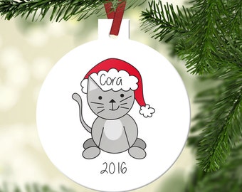 Personalized Cat Christmas Ornament ~ Cat Ornament ~ Pet Ornament ~ Christmas Ornament
