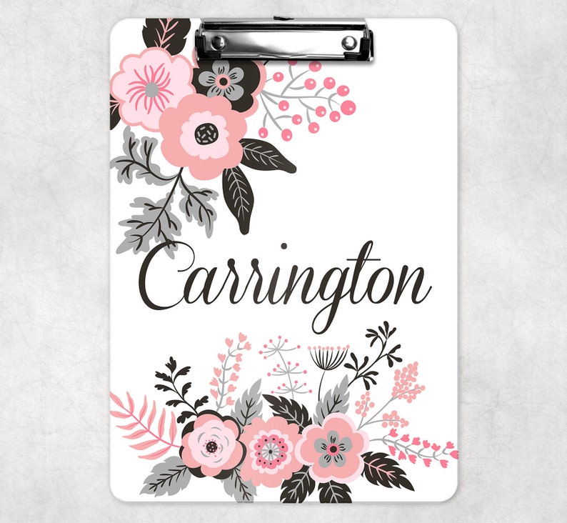 Personalized Clipboard Floral Clipboard 2sided Clipboard Etsy