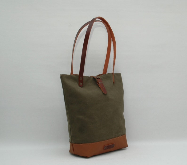 Canvas Colored Handle Tote Bag Gold