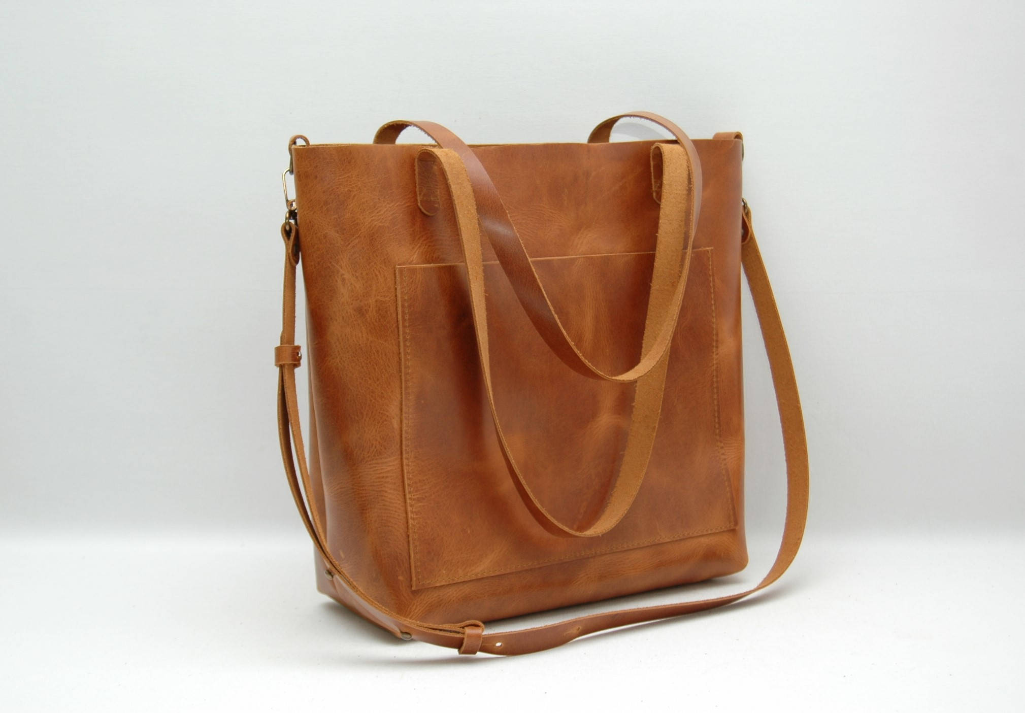 Leather tote bag large sizelondon tan color Etsy